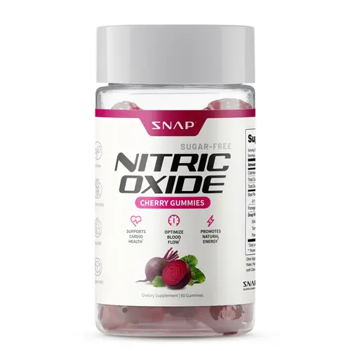 Snap Supplements - Sugar Free Nitric Oxide Beet Root Gummies - Cherry Flavor - Heart Health, Energy Boost - Circulation - Nitric Oxide Booster - 3rd party tested