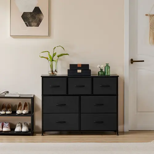 Drawer Dresser Organizer, Storage Drawers, Fabric Storage Tower with 7 Drawers, for Bedroom, Closet, Living Room, Storage Organization, Room Decor