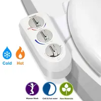 Hibbent Non-Electric Mechanical Handheld Bathroom Bidet Attachment - Modern Bidet Sprayer, 23.6in Stainless Steel, Smooth Pressure & Adjustable Water Temp Control, Dual Self-Cleaning Nozzles, Compact, DIY Toilet Mount, Tool-Free Install Fixture