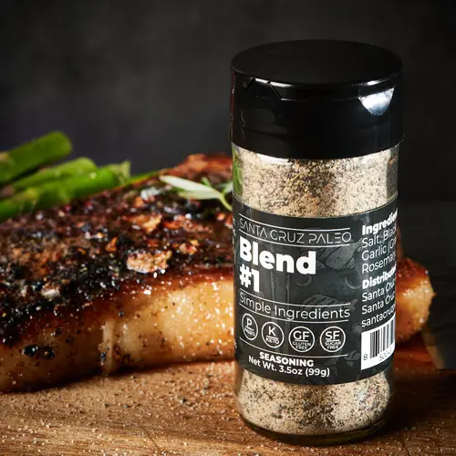 Santa Cruz Paleo Seasoning Blend #1 - All Purpose Spice for Chicken, Salmon, Steak, Shrimp, and Potatoes, Cooking with Garlic, Sea Salt, Rosemary, & Black Pepper, Keto, Gluten Free (3.5 oz)