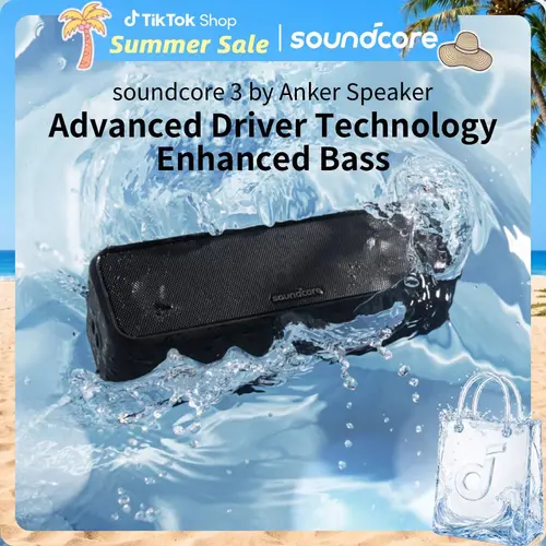 soundcore Anker 3 Portable Bluetooth Speakers - IPX7 Waterproof, 24H Playtime, Pure Titanium Diaphragm Drivers, PartyCast, BassUp, Custom EQ App Control, Batteries, USB, WiFi, Home Cinema, for Home, Outdoor Use,back to school,back to school haul