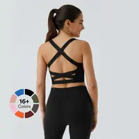 Halara Softlyzero Airy Square Neck Backless Crisscross Cropped InstantCool Yoga Tank Top