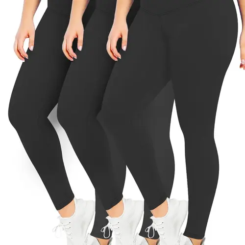 Plus Solid High Waist Leggings, High Waisted Leggings, High Waist Activewear, High Waisted Sportswear, Casual Sporty Comfy Breathable High Stretch Seamless Skinny Pants for Yoga Gym Workout Running, Women's Bottoms for All Seasons