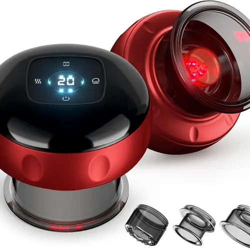 [Wavy Chic] Electronic Cupping Muscle Massager, Adjustable Intensity 6-Level Massage Tool for Home Spa, Single Unit Promoting Healthy Circulation