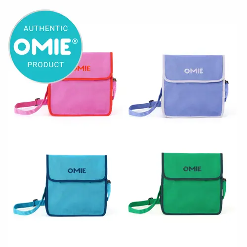 Omie OmieTote Thermal Reusable Lunch Bag - Coated Nylon, Velcro Closure, Waterproof, Machine Washable, Compact, Foldable, Lightweight, Durable, Mesh-Enhanced Insulated, Adjustable Strap, Tote Bag for Packing Lunch for Kids, Work & On-the-Go Storage (TTS),