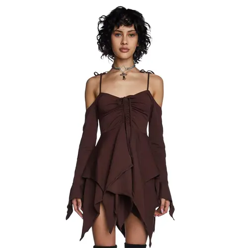 F is For Fairies Handkerchief Dress - Brown