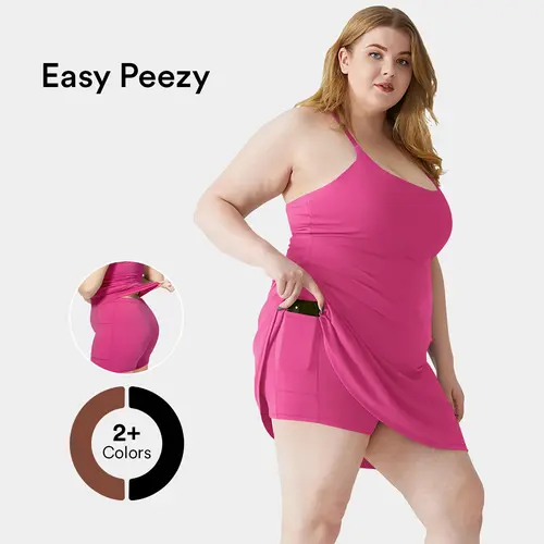 Halara Softlyzero Plush Backless Active Plus Size Dress-Easy Peezy #BackToSchool