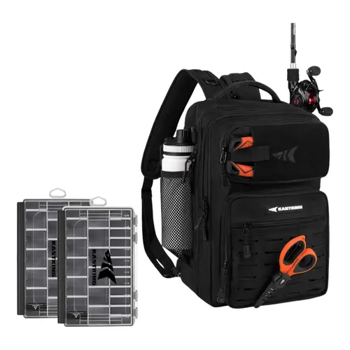 【Summer Wins】 KastKing BlowBak Tactical Fishing Sling Tackle Storage Bag With 2 Hyperseal Tackle Boxes- Lightweight Sling Fishing Backpack - Sling Tool Bag for Fishing Hiking Hunting Camping SummerVibes