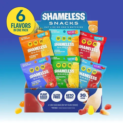 Wunderlicious Whales - Gummy - Snack Candy, Six Bags Per Box Sugar Fruit Bonbon Sweet