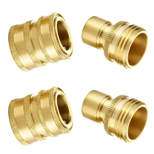 M MINGLE Garden Hose Quick Connect Fittings, 3/4 Inch GHT Solid Brass, Quick Connector Set, 2-Pack - Durable and Leak-Free Garden Hose Connectors, Water Hose, DealsForYouDays