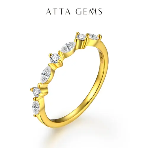 Elegant Engagement Ring, Marquise Band Round D/VVS1 Color Excellent Cut Synthetic Moissanite Ring for Girls, Wedding Band R094, Rings summerwins tiktokshopbacktoschool