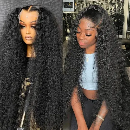 Bling Hair 13x4 & 13x6 HD Lace Frontal Wigs, 180% Density Brazilian Deep Curly Hair, Pre-Plucked Female Wig with Natural Look, Back to School Fashion Accessory sohochic