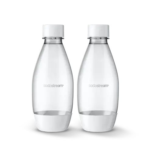 SodaStream 0.5L Slim Dishwasher Safe Bottles Twin Pack - White