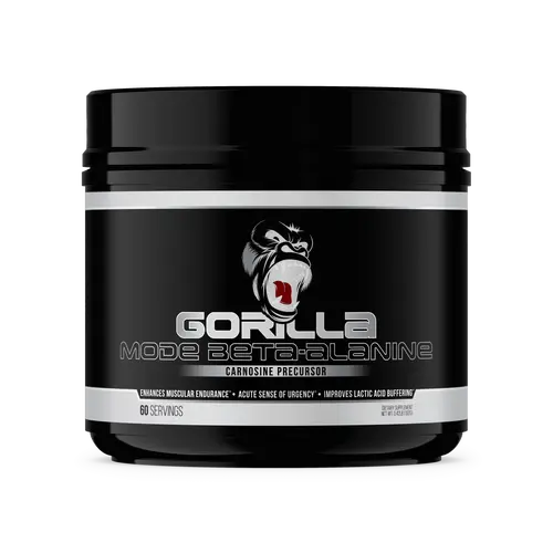 Gorilla Mode Beta-Alanine Dietary Supplement – Carnosine Precursor Amino Acid, Boosts Performance & Muscular Intensity, 3.2g per Serving, Unflavored (60 Servings)