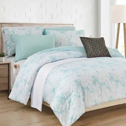 Elegant Comfort 10-Piece Tie-Dye Comforter Set – Colorful Boho Design with 6-Piece Sheet Set & Double Sided Storage Pockets