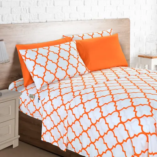 Elegant Comfort 6-Piece Moroccan Trellis Sheet Set - Hotel-Quality Softness with Smart Pocket Design