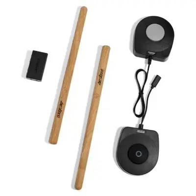 AeroBand PocketDrum2Max  Electric Air Drum Sticks, Pedals, Bluetooth, USB MIDI Function,Electronic Drum Set for Adults, Kids, Professionals, Gift Percussion Instrument