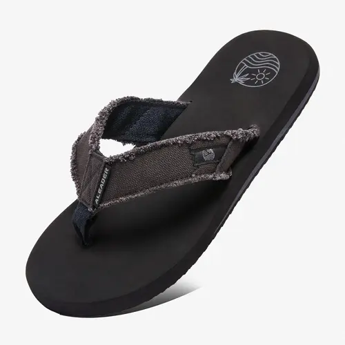 ALEADER Men's Canvas Classic Flipflop Slide Footwear, Lightweight Nylon Material Beach Thong Sandals, Comfortable Outdoor Slides Sandals, Outdoor Sandals tiktokshopbacktoschool