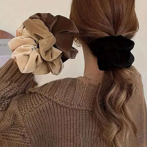 4pcs Women's Elegant Velvet Hair Band, Solid Color Hair Accessories for Daily Wear, Minimalist Headwear Suitable for Thick Hair, Daily Clothing Decor