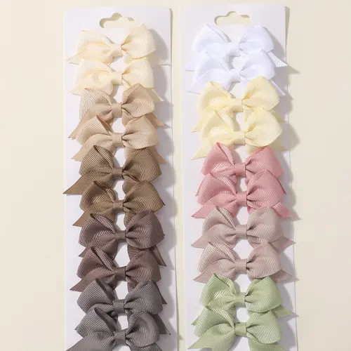 Bowknot Design Hair Clips Set As Gift, Summer Outfits 2024 Plain Color Fun Hair Clips, Temperament Seamless Bangs Clip for Party, Daily Clothing Decor