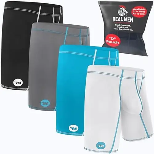 Men's Plain Nylon Quick-Dry Athletic Compression Boxer Briefs - Supportive Ball Pocket, Bulge-Enhancing Pouch, Black White Grey Cyan Sports Underwear for Athletic Wear