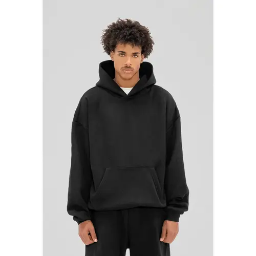 350 GSM 'Black' Fleece Hoodie