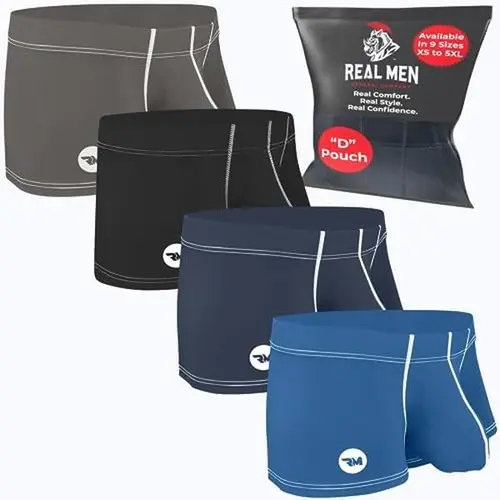 3 inch Nylon Boxer Briefs A B C or D Pouch 4 pack Black/Dark Blue/Blue/Grey Clothes Menswear Ball Big Underwear Sexy Stretchy Silk Straight Sweat, Men's Underwear, No-Roll Waistband Stays Comfy