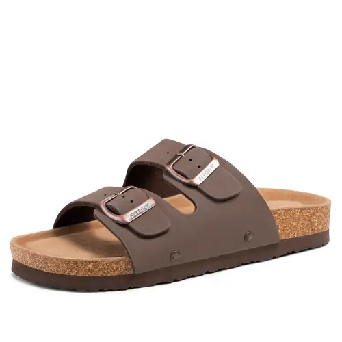 FITORY Women's Flat Sandals, Cork Footbed Slides with Adjustable Straps for Casual Summer Outdoor Wear, Flats, Sandals Women, Women Sandals,shoes for back to school,back to school shoes