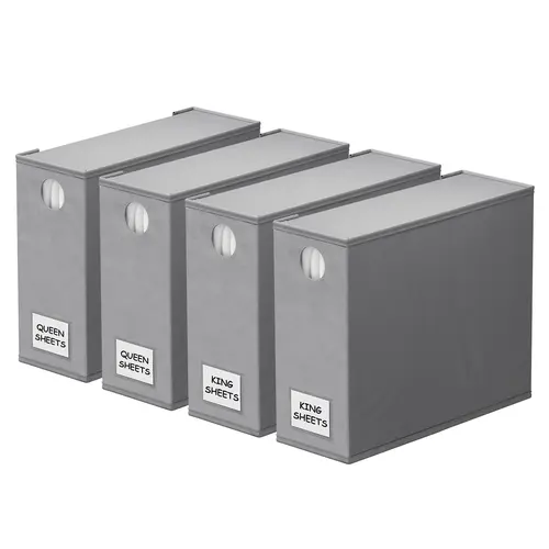 SpaceAid 4 Pack Bed Sheet Organization Folder in Gray