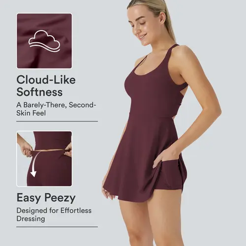 Halara Softlyzero Airy Backless Twisted InstantCool Dance Active Dress-Easy Peezy Edition #BackToSchool