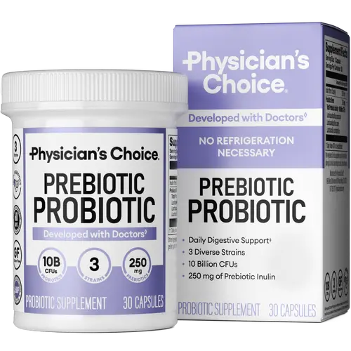 Physician's Choice Prebiotic-Probiotic with 10B CFUs & Prebiotic Inulin - Powerful PrePro to Support Digestion, Gut & Immune Health for Men & Women