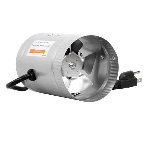 4 Inch 100 CFM Inline Duct Fan with Low Noise, Exhaust Booster for HVAC Ventilation in Grow Tent, Basements, Bathrooms and Kitchens, Grey
