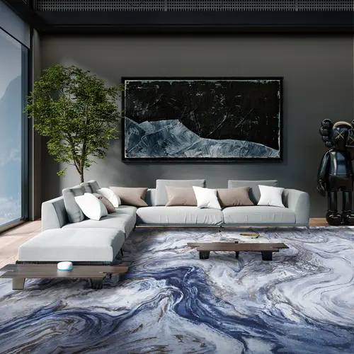 MontVoo Machine Washable Marble Area Rug - Colorful Abstract Print, Non-Slip, Dirt-Resistant, Soft, Durable, Anti-Shrink House Decor Indoor Rugs for Living Room, Bedroom, Office,back to school,dorm essentials,home decor,home essentials,sohochic