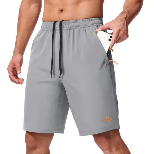 MAGCOMSEN Men's 9" Quick Dry Lightweight Performance Shorts with Zipper Pockets for Running, Gym, Breathable sport Shorts, Athletic Shorts,clothes for back to school,first day of school outfits