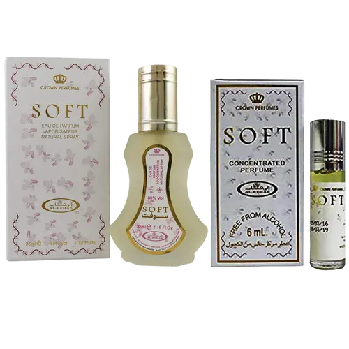 (2pc Bundle Pack) Soft - 35ml Perfume Spray + 6ml Roll-On Oil by Al-Rehab