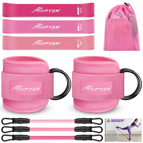 HPYGN Ankle Resistance Bands, Ankle Bands for Working Out with Cuffs, Resistance Bands for Leg Butt Training Workout Equipment for Kickbacks Hip Gluteus Training Exercises, Ankle Strap with Exercise Bands summerwins
