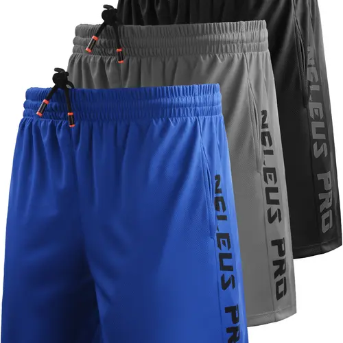 Neleus Men's Lightweight Breathable Active Gym Shorts - Moisture-Wicking Polyester Mesh, Drawstring, Pockets, Athletic Stretch, Multi-Size Menswear for Athletes (Ideal for Bodybuilding Workouts)