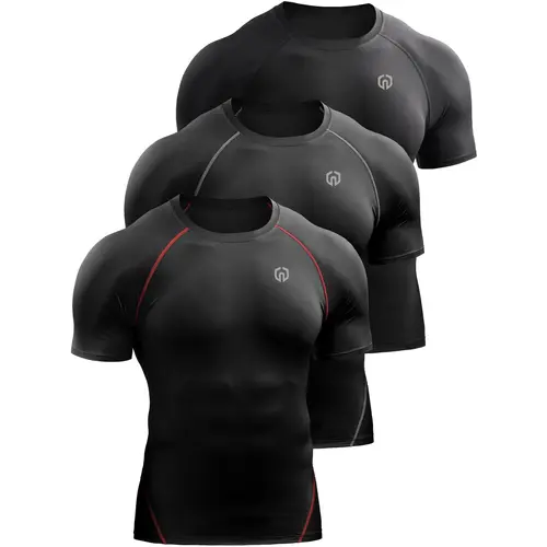 NELEUS Men's Compression Baselayer Athletic Workout T Shirts Activewear Athleisure Street Fit Fitness Sport Outfits Breathable Sweat Wicking summerwins,travel essentials,camping essentials