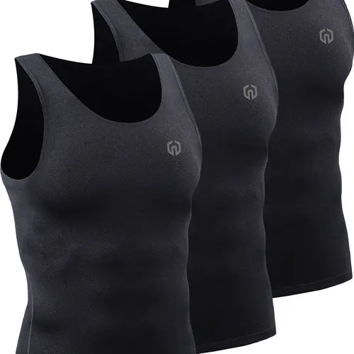 NELEUS Men's 3-Pack Dry Fit Polyester  Tank Top - Quick Dry Universal Gym Outfit, Fitness Sport Outfits,  Sleeveless Training Activewear for Workouts, Athletic Activewear, Gym Athletic Clothes