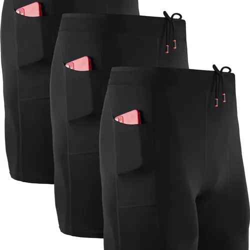 NELEUS Men's 3 Pack Running Compression Shorts With Pockets summerwins