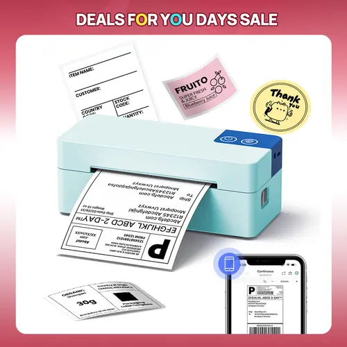[Back to School] Shipping Label Printer, Bluetooth Wireless Thermal Label Printer, Compatible with iOS, Android, Windows, Mac, AI Printer, Widely Used for Etsy, Ebay, Shopify, USPS, tiktokshopbacktoschool, back to school haul