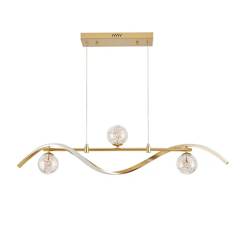 Homary 4-Light LED Linear Kitchen Island Pendant Lamp, Gold Glass Globe Shape Shade, Dimmable Contemporary Decorative Ceiling Lighting with Even Spread & Ambient Style, Decorative Lights, 4Light Even Spread