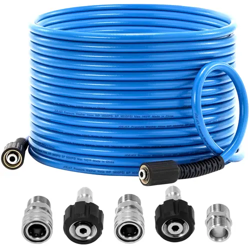 JOETET Pressure Washer Hose 1/4”, Kink Resistant Power Washer Hose, High Pressure Replacement Hose, Compatible with M22 Fittings Stainless Steel, 3600 PSI, Blue, DealsForYouDays, Kink Free Hose, Pressure Hose