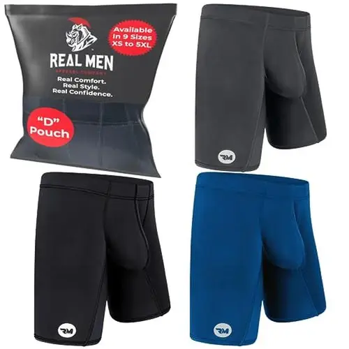 Men's 6-in Nylon 3-Pack Soft Comfy Briefs - Menswear Sportswear Activewear Gym Trunks, Pinch-Free Space, Stretchy Cut, Sweat-Wicking, Ice Silk Fabric, Blk/Blu/Gry, Ideal for Workouts