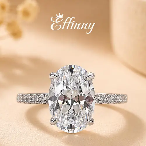 Effinny Classic 3.5ct Oval Cut Engagement Ring for Women, 5A Cubic Zirconia promise Ring In Sterling Silver Outdoorfun, Engagement Rings, Female