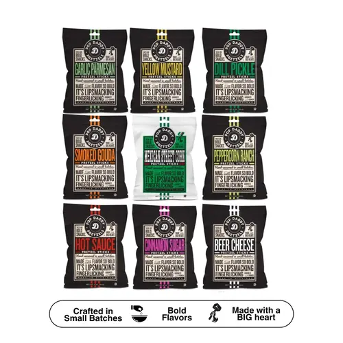 Pop Daddy Pretzels - Best Sellers Sampler Pack - 9 bags
