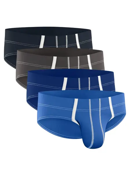 Nylon Pouch Sport Briefs 4 pack Nav//Dark Grey/Blue Grey Cooling Sports Underwear Support Pouch Anti Chafe Underwear Underwear Briefs Man Menswear Silk Ball Sexy Stretchy Sun Sweat Elastic Breathable Wear Athletic Fit