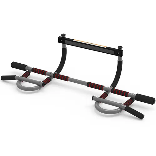 Leikefitness Adjustable Door Frame Pull-Up Bar - Unisex Adjustable Gymnastics Bar, Gym Accessories, Home Workout Equipment for At Home Gym Upper Body, Arm & Shoulder Exercises, Black Doorway Grip for Dips