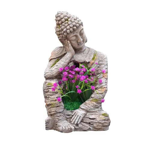 Homary Outdoor Sleeping Buddha Statue - Magnesium Oxide Plant-Ready Pot, Garden Sculptures Statues, Indoor/Outdoor Fit, Peaceful Zen Vibe, Home Improvement Garden Decor