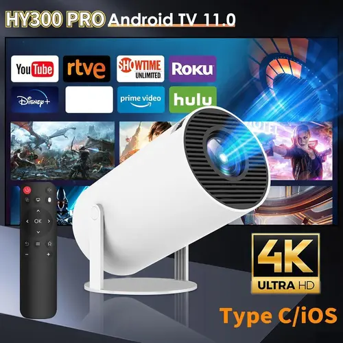 【BackToSchool】 Portable Android Projector, 2.4/5G WiFi, 360° Rotatable HD LED, BT 5.2 Bluetooth, 200in Screen, Built-in Speaker, USB, Remote Control, TFT LCD Home Video Projector (Valentine’s Day Gift Option)